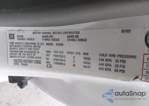 2008 Chevrolet Colorado Work Truck z USA, uszkodzony, nr VIN 1GCCS149788112006